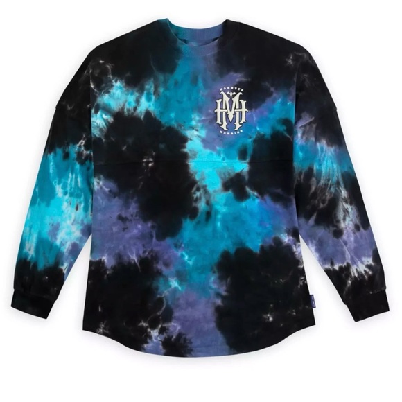 Disney Haunted Mansion Tie-Dye Long Sleeve Shirt - Black, Blue & Purple Size XL - Picture 2 of 11
